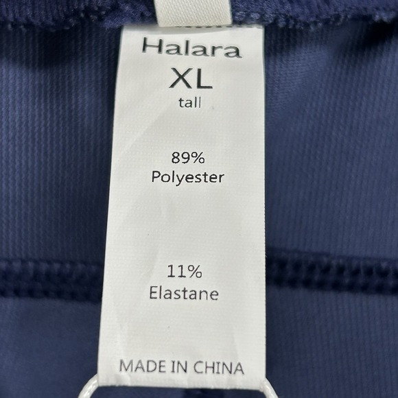 Halara Wide Leg Pleated Pants Women Size XL Tall Blue Elastic Waist Pull On NEW - Picture 7 of 8